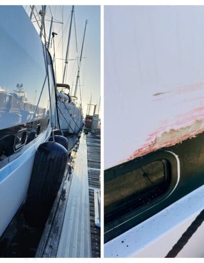 mobile fiberglass repair done dockside in hilton head