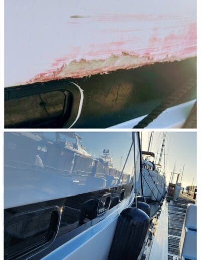 a close up of a boat