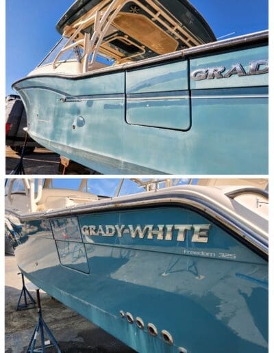 a close up of a boat