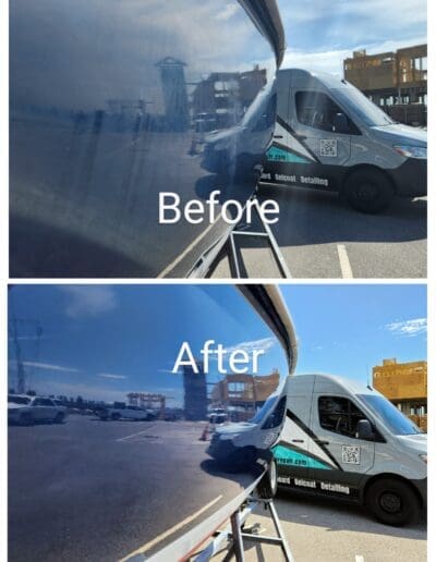 a van parked on a road