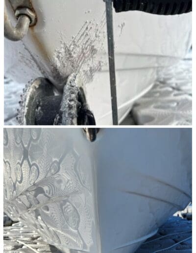 a close up of a boat