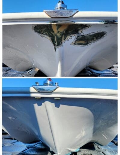 a close up of a boat