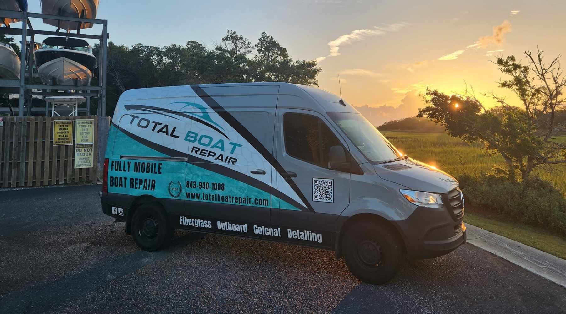 a van parked on a road