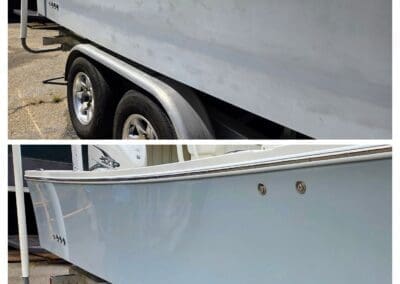 Mobile Boat Detailing a boat on a trailer