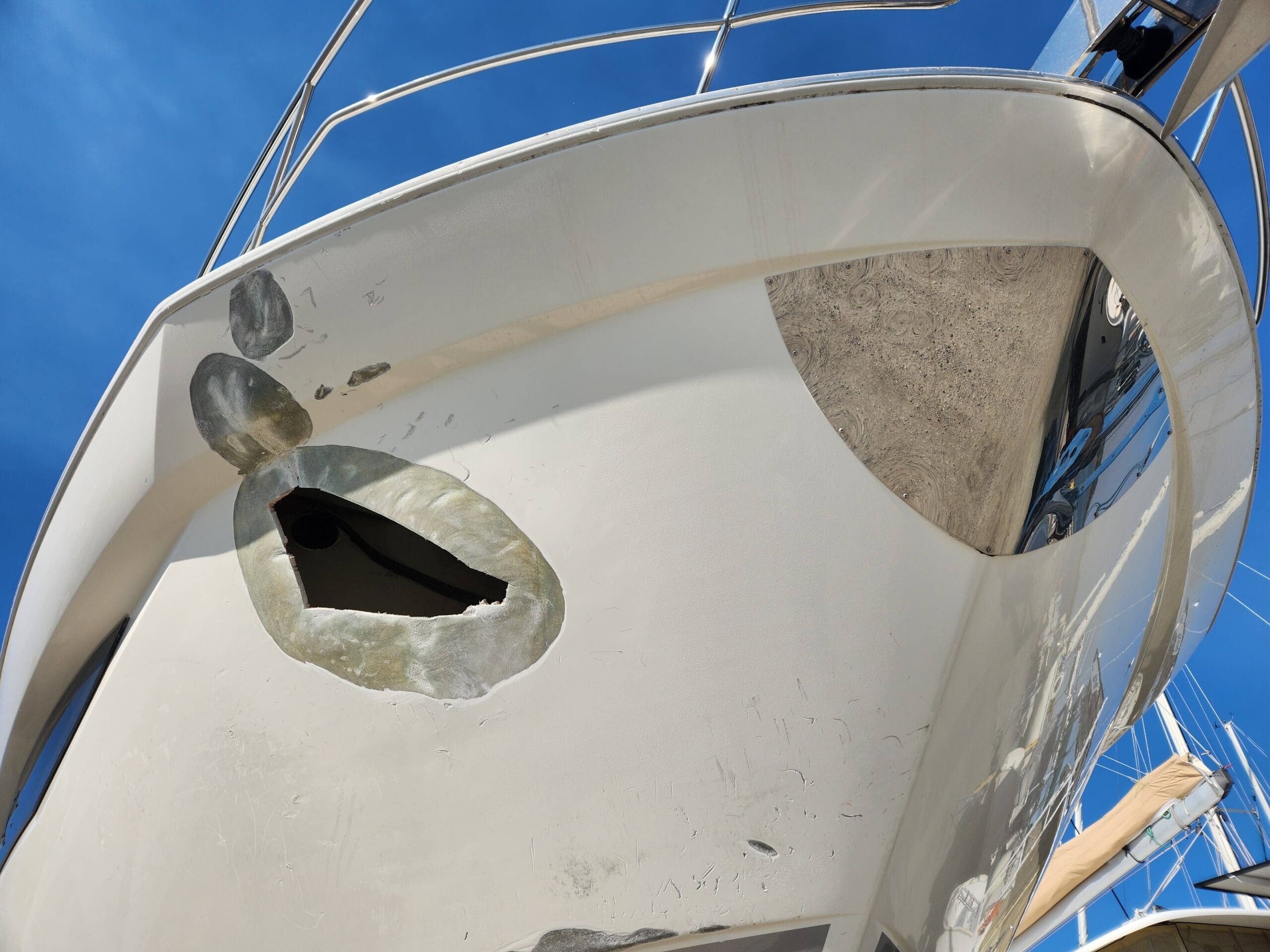 removing damaged fiberglass