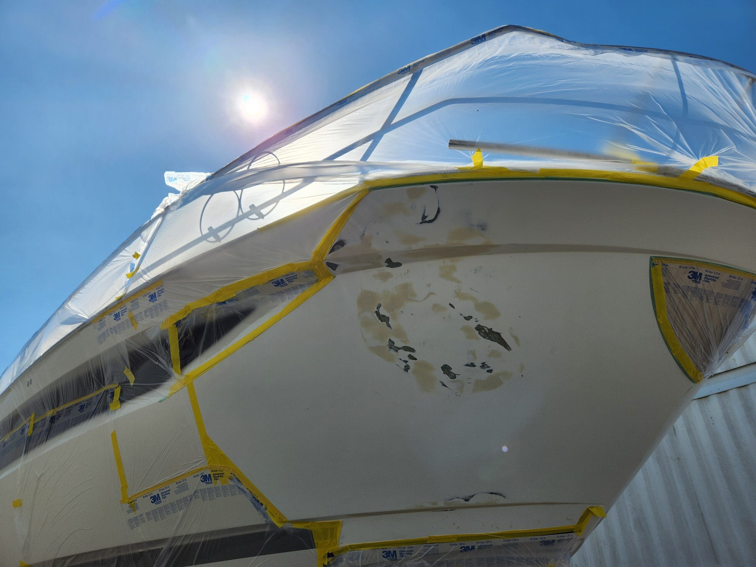 yacht prep for gelcoat in Charleston SC