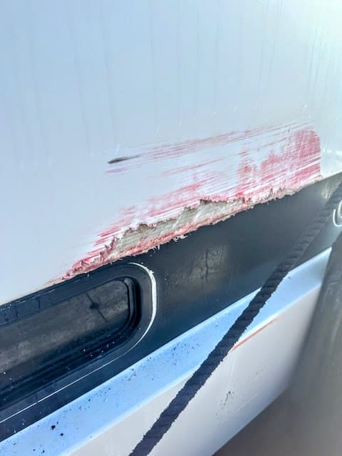 picture showing before and after fiberglass repair in charleston sc