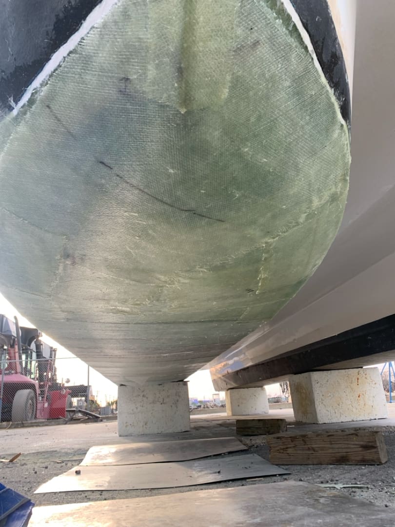 delaminated catamaran boat hull